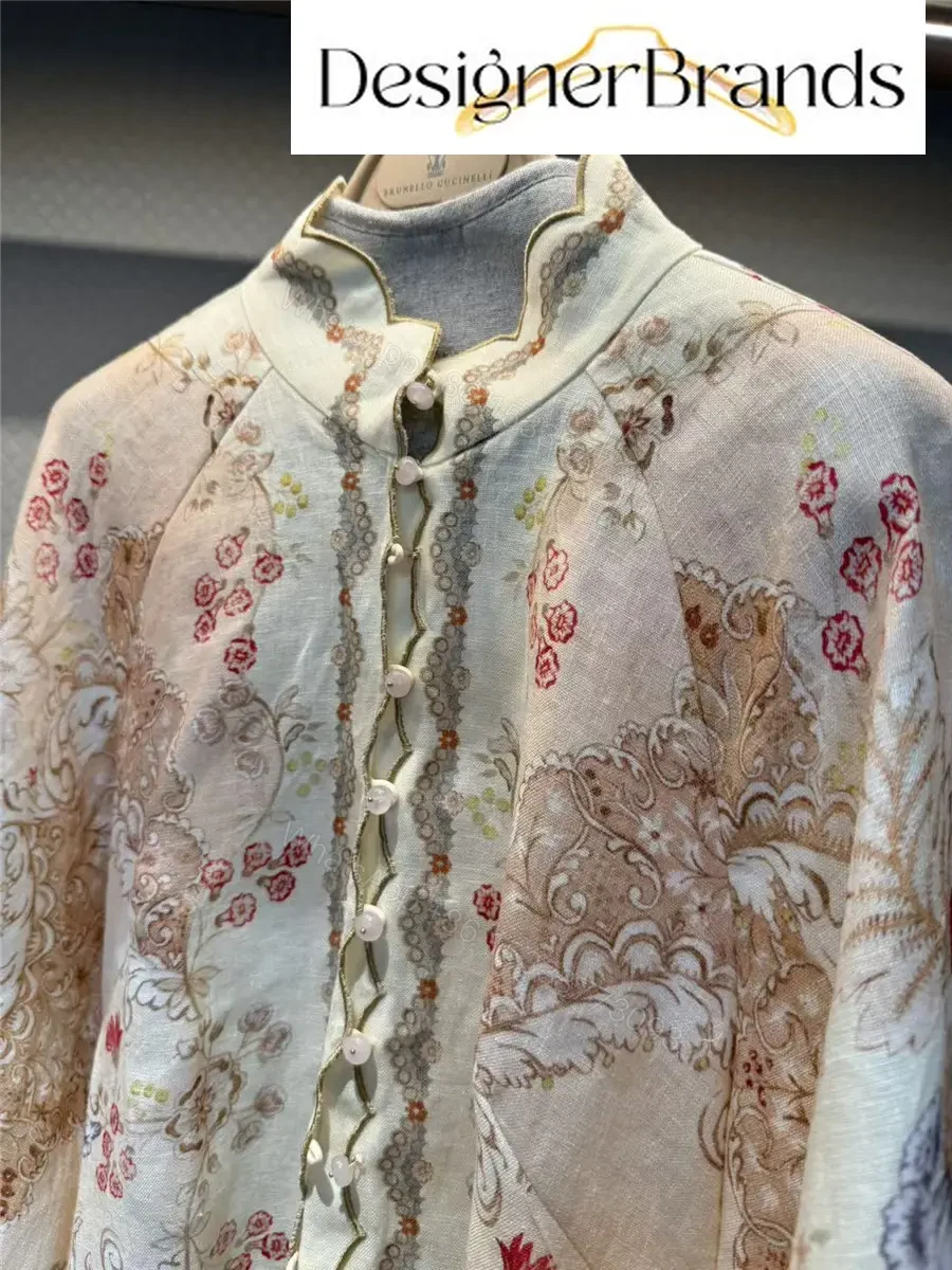 View 2 of Zimmermann Daylight Embroidered Floral-Print Linen Mini Dress