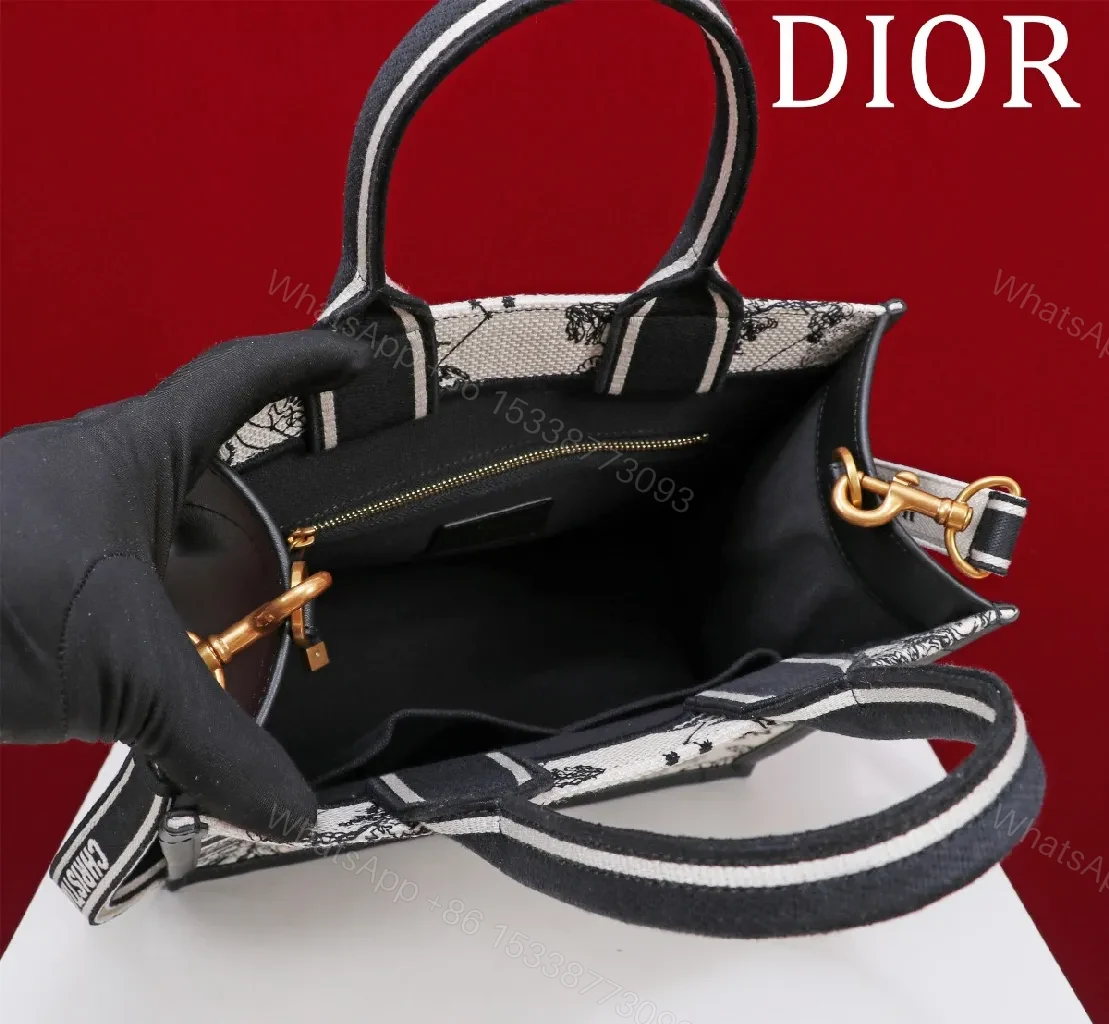 View 4 of Bold Canvas Handbag: Black-White Graphic Statement Bag