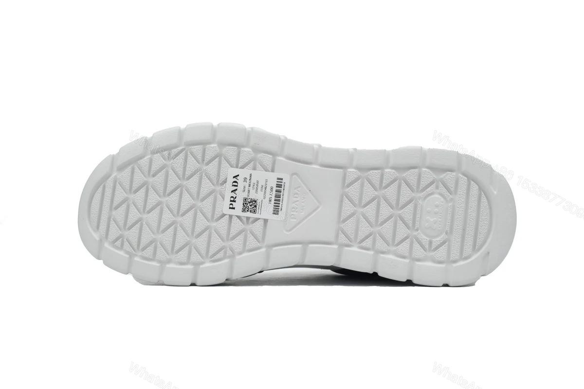 View 4 of Prada Low-Top Sneakers Serrated Black And White