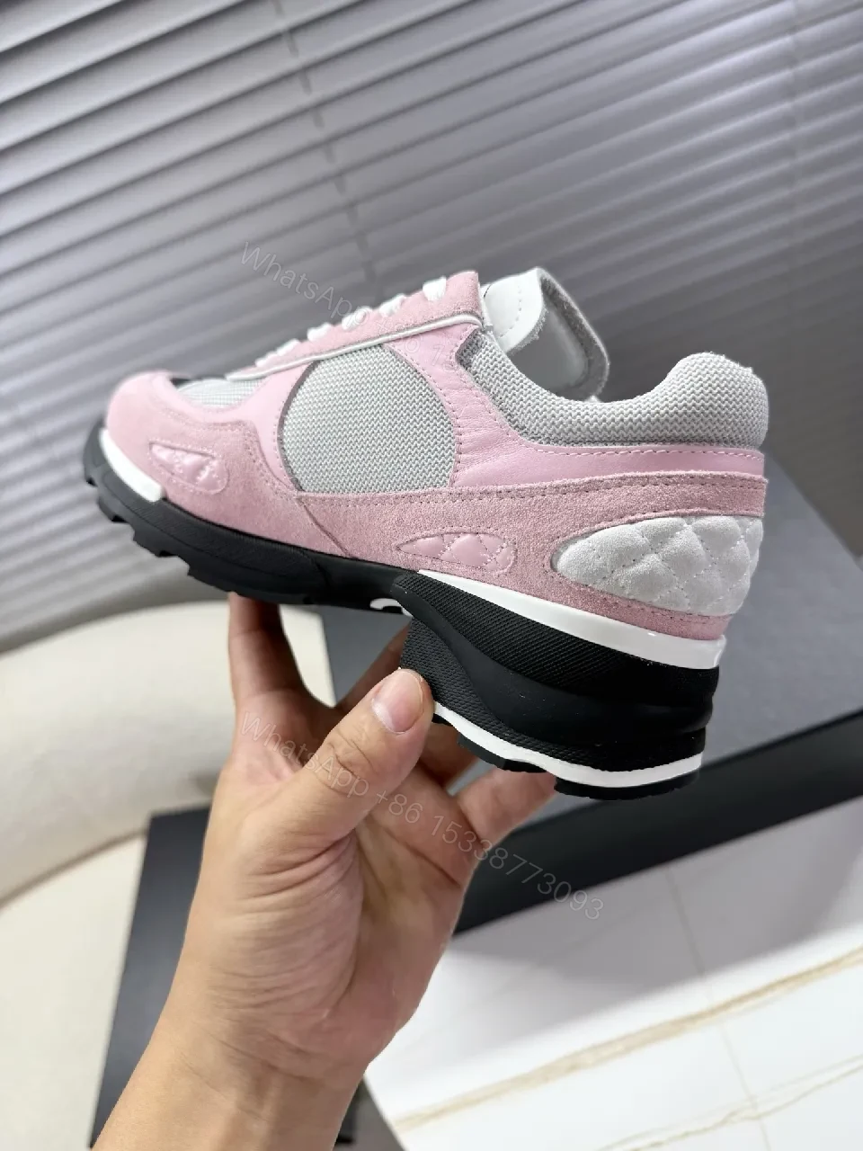 View 9 of Soft-Pink Suede Textured Sneakers - Everyday Luxe Comfort