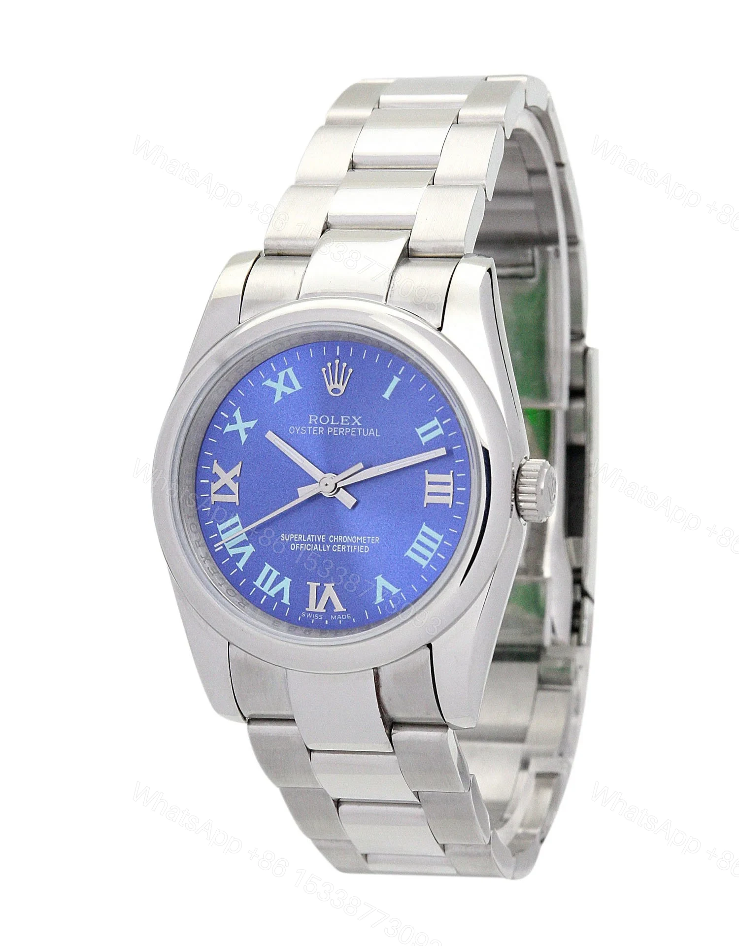 View 2 of Replica Rolex Oyster Perpetual Lady Blue Dial 177200 31 mm