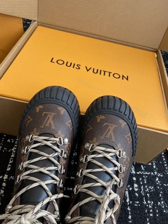 View 8 of Bold Monogram Boots: LV-Inspired Luxe Mid-Top Sneakers