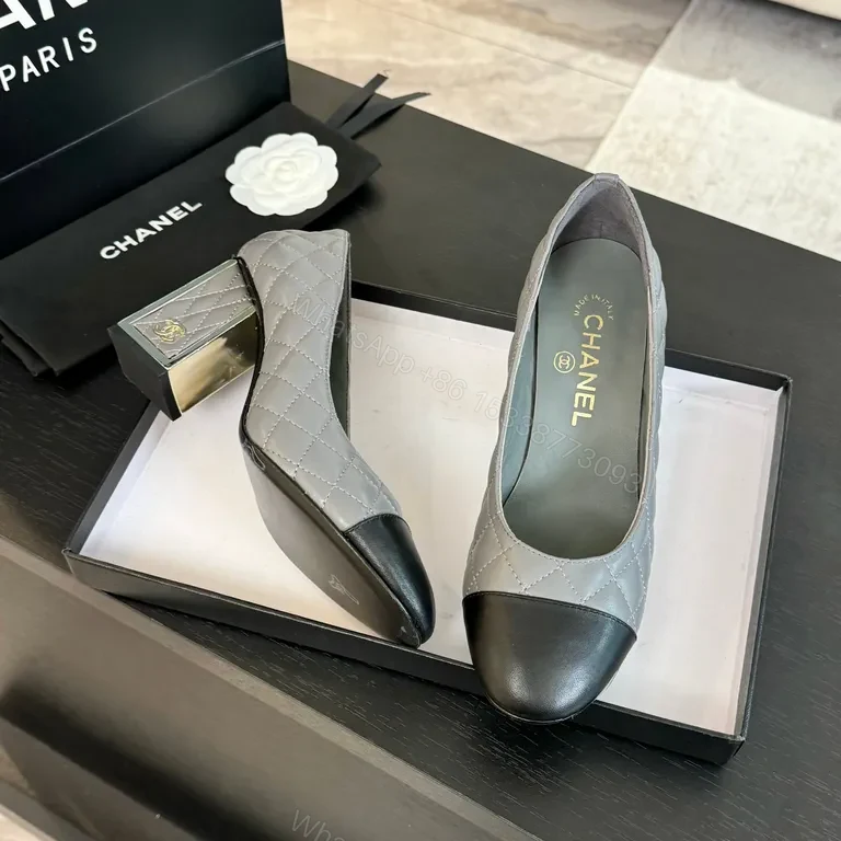 View 5 of Quilted Cap-Toe Pumps â€” Chanel-Inspired Luxury Pumps