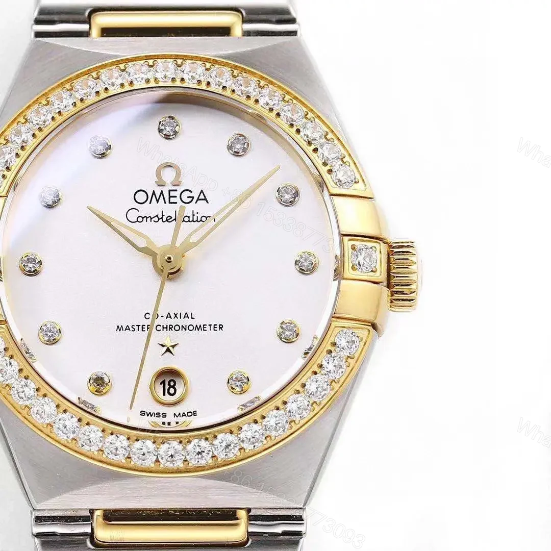 View 5 of Omega Constellation 29mm Women’s Watch V6 Version Two-Tone Stainless Steel and Gold with Diamond Bezel White Dial Sapphire Crystal Glass
