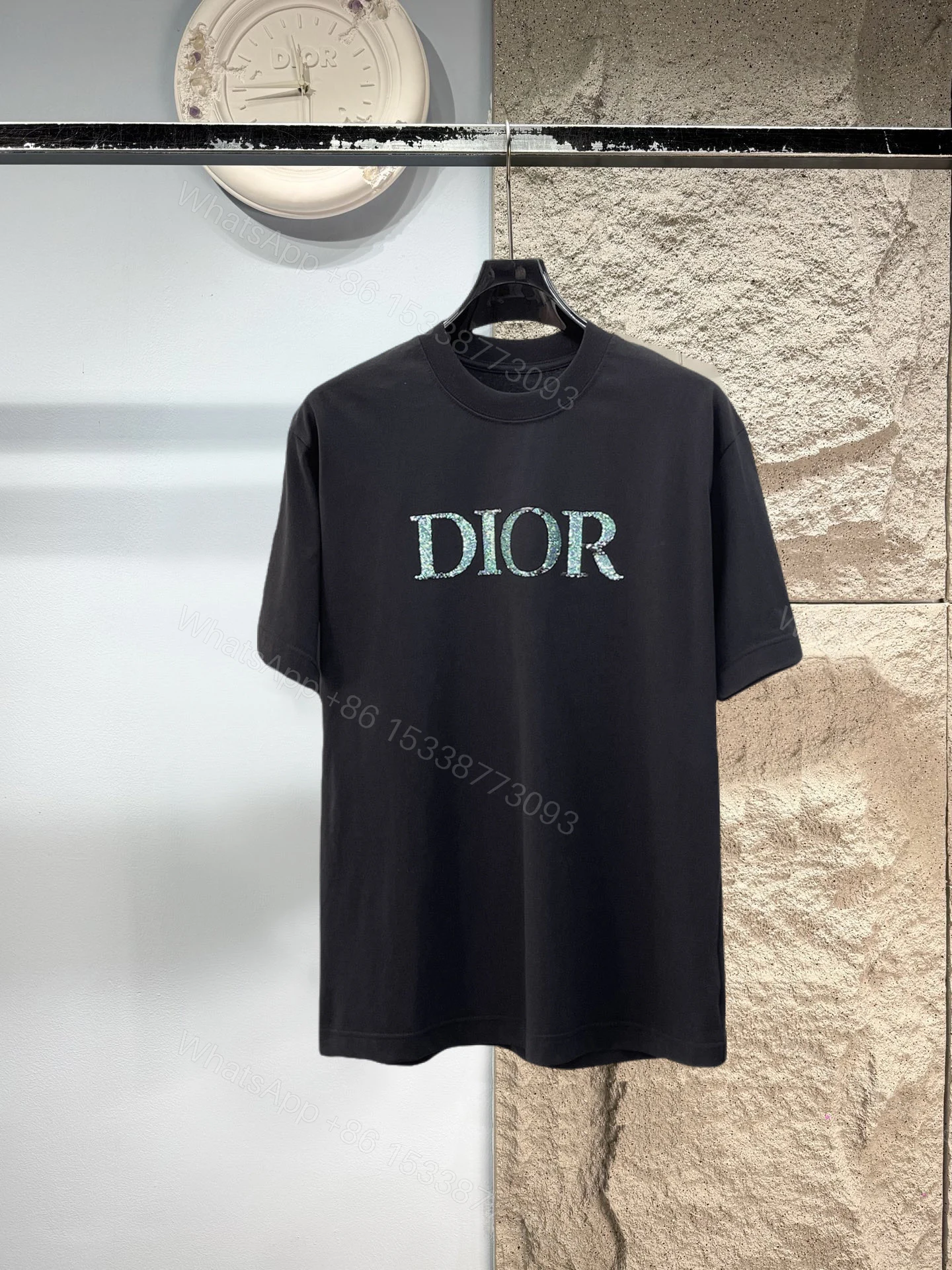 Dior高仿亮片Logo短袖T恤 精品寬鬆潮流男裝 — view 1