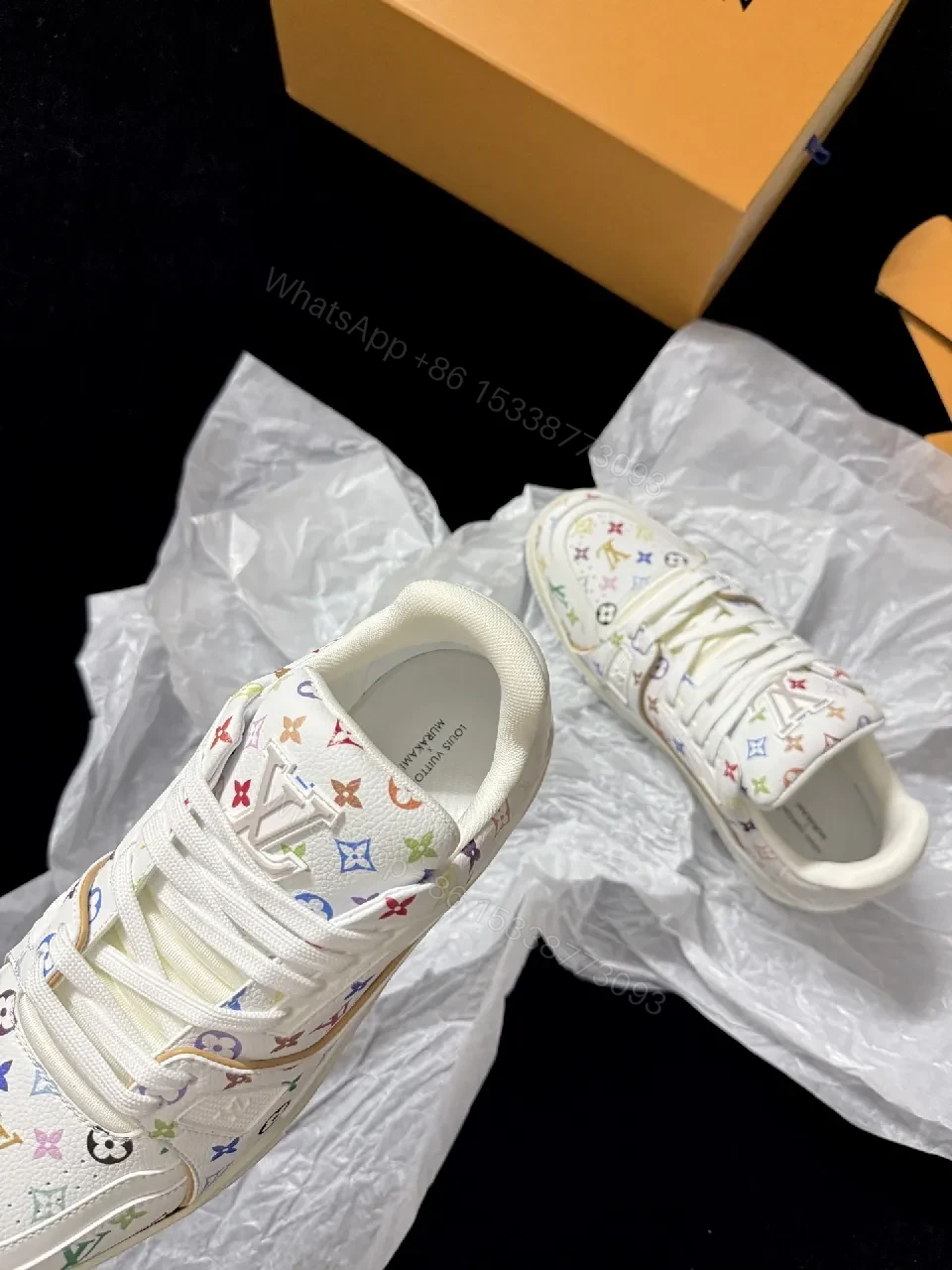 View 3 of Colorful Monogram Sneakers with Signature Details