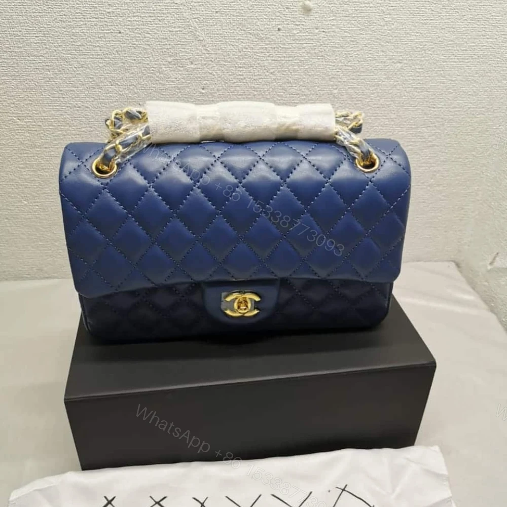View 2 of Chanel Classic Medium Flap Navy And Gold 25Cm
