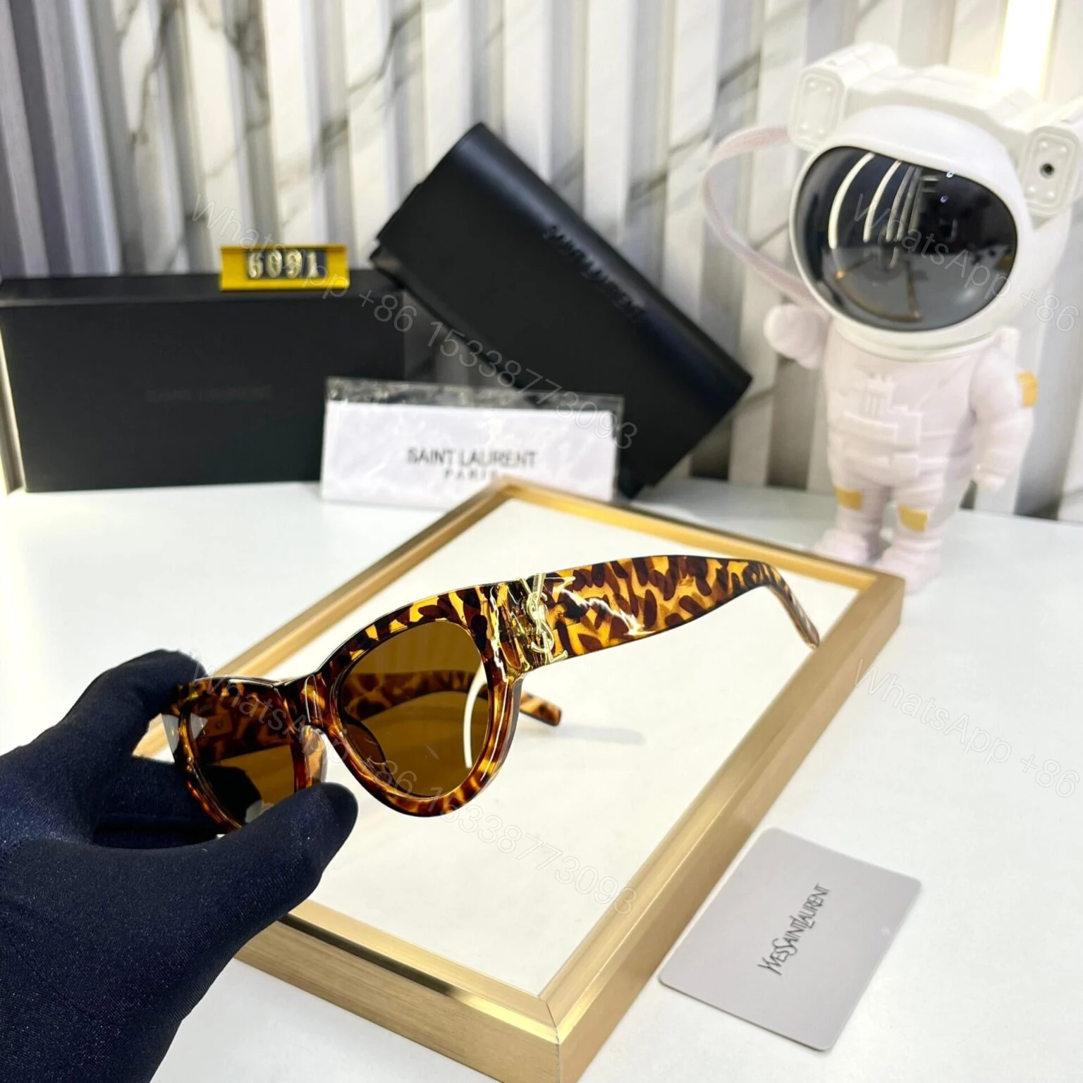 View 2 of Ysl C09B60-2 Sunglasses Black UV Protection