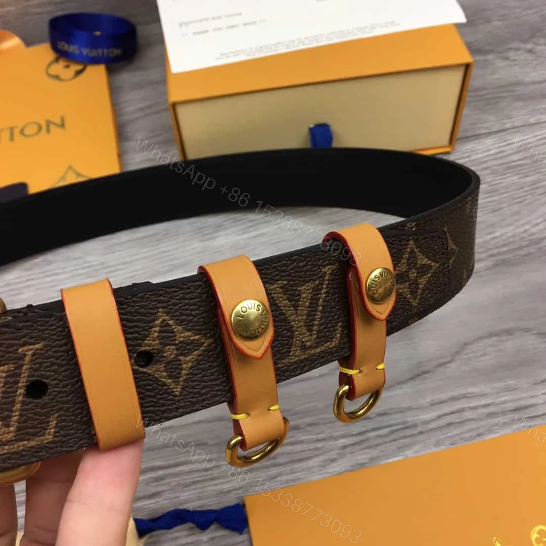 View 5 of LOUIS VUITTON SIGNATURE BELT MONOGRAM 35MM BROWN – B112