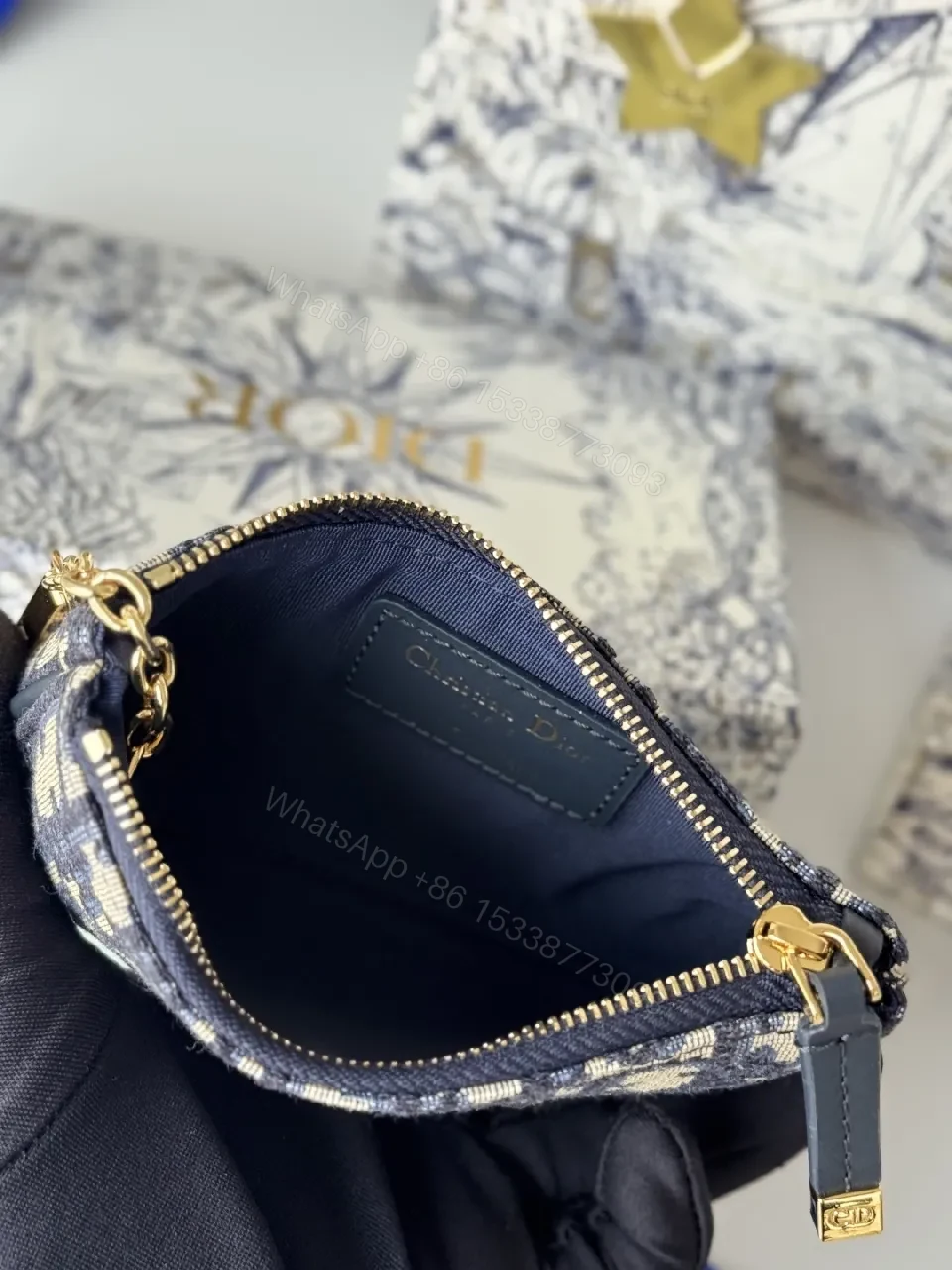 View 3 of Monochrome Jacquard Wallet Set: Luxe Everyday Accessory
