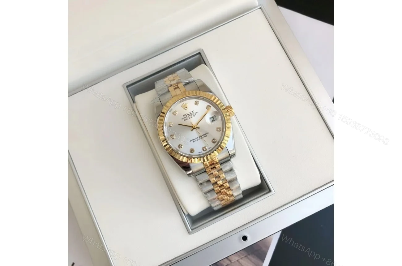 View 4 of Replica Rolex Datejust RG/SS Jub Sliver/Dia 36/28 mm
