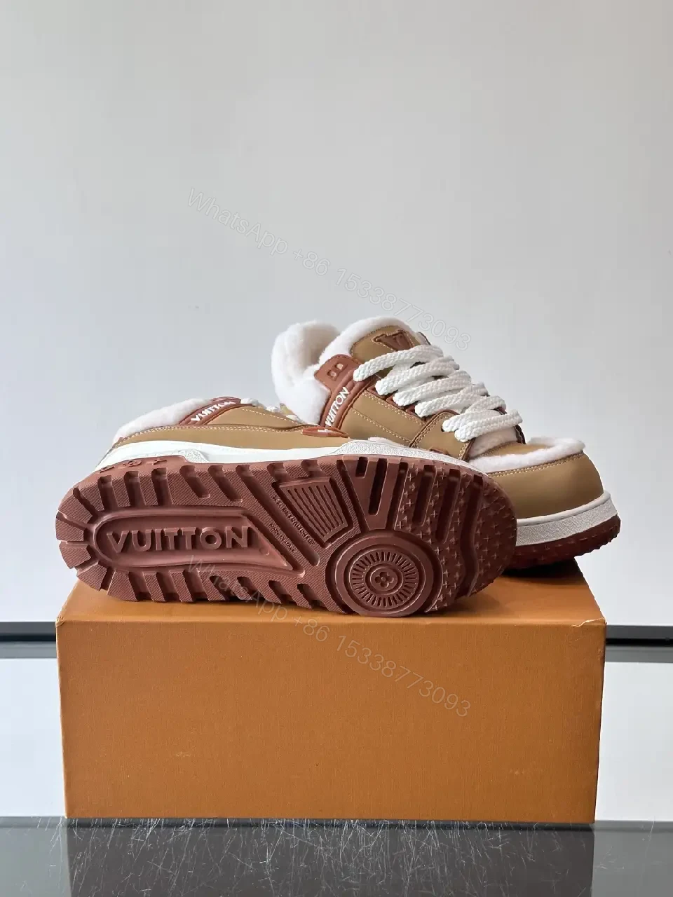 View 4 of Bold Leather Sneaker: Plush Comfort & Warmth Texture