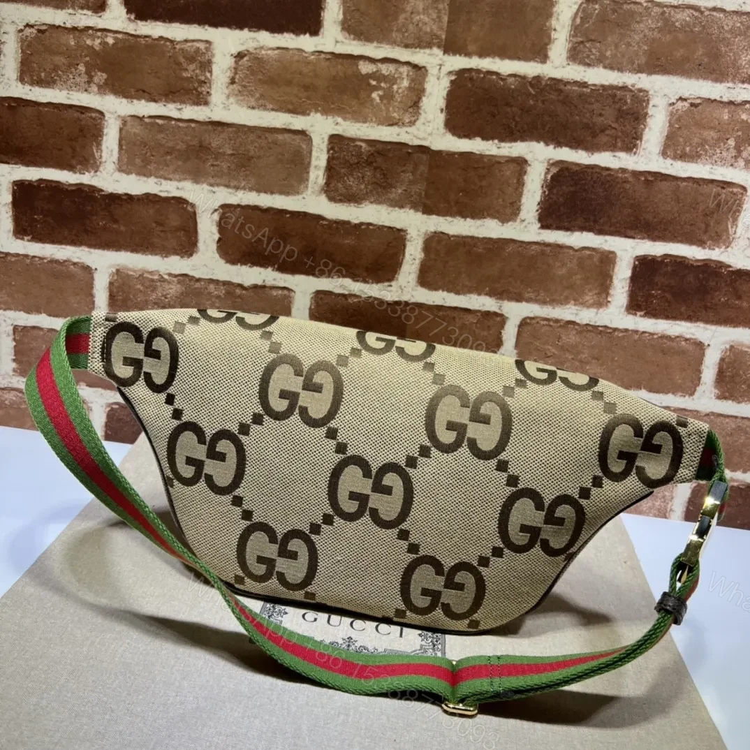 View 3 of Gucci Belt Bag Jumbo GG Canvas Large Brown