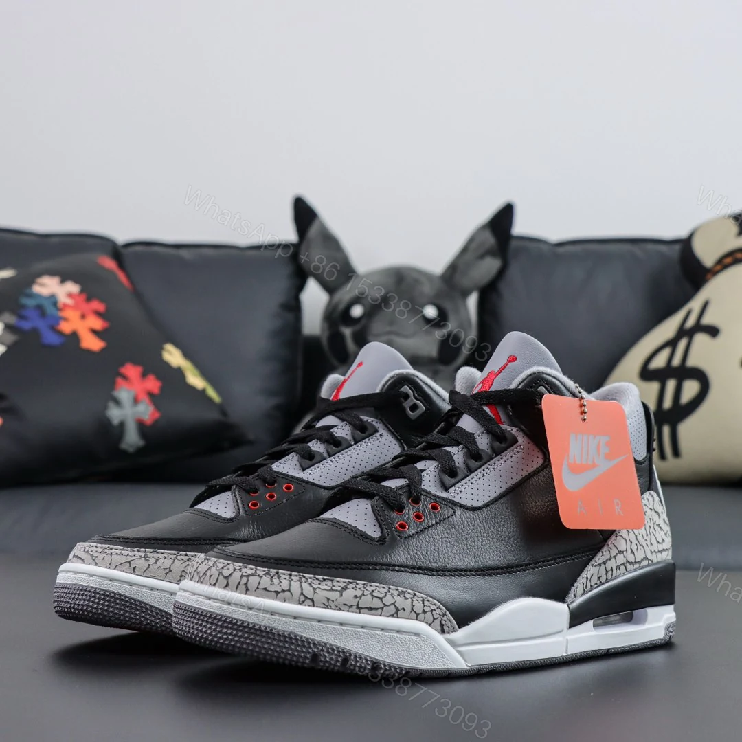 View 8 of Air Jordan 3 Retro OG Black Cement 2024 Reps