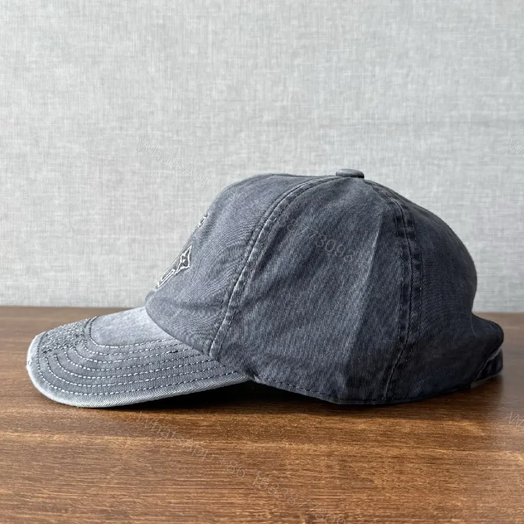 View 2 of Denim Luxe Cap with Embroidered Monogram Emblem