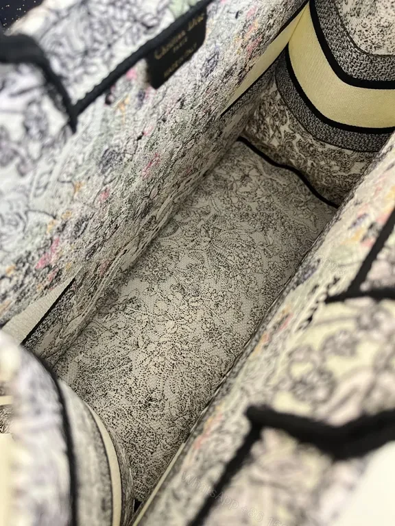 View 8 of Structured Luxury Tote: Dior-Inspired Pattern, All-Season Versatility