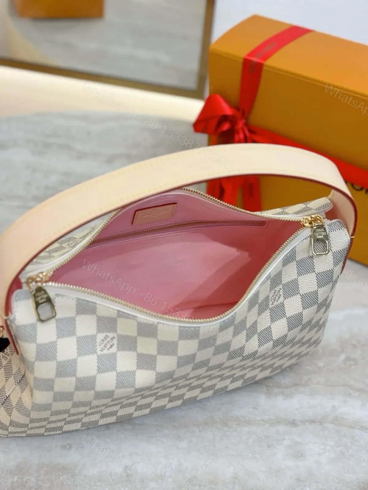 View 7 of Louis Vuitton Damier Azur Slouchy MM