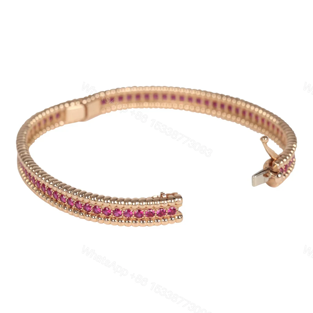 View 4 of Van Cleef Arpels Perlee Ruby Diamonds Bracelet 18K Rose Gold