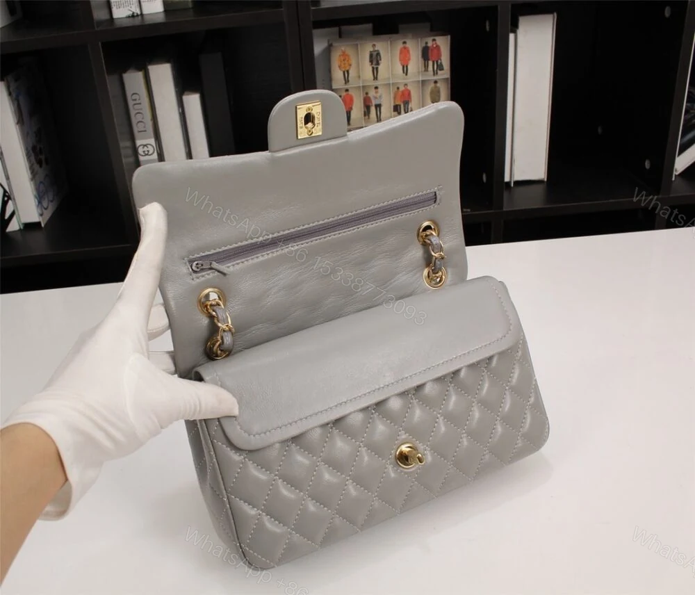 View 4 of Chanel Classic Flap Gray Gold Hardware 25Cm