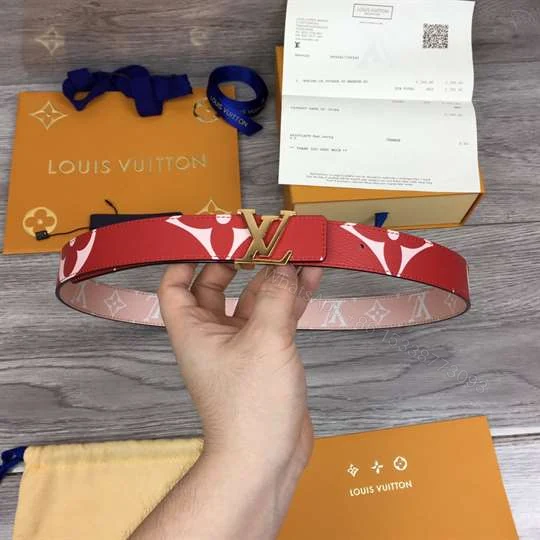 View 2 of LOUIS VUITTON WOMEN’S ICONIC 30MM REVERSIBLE BELT RED – B145