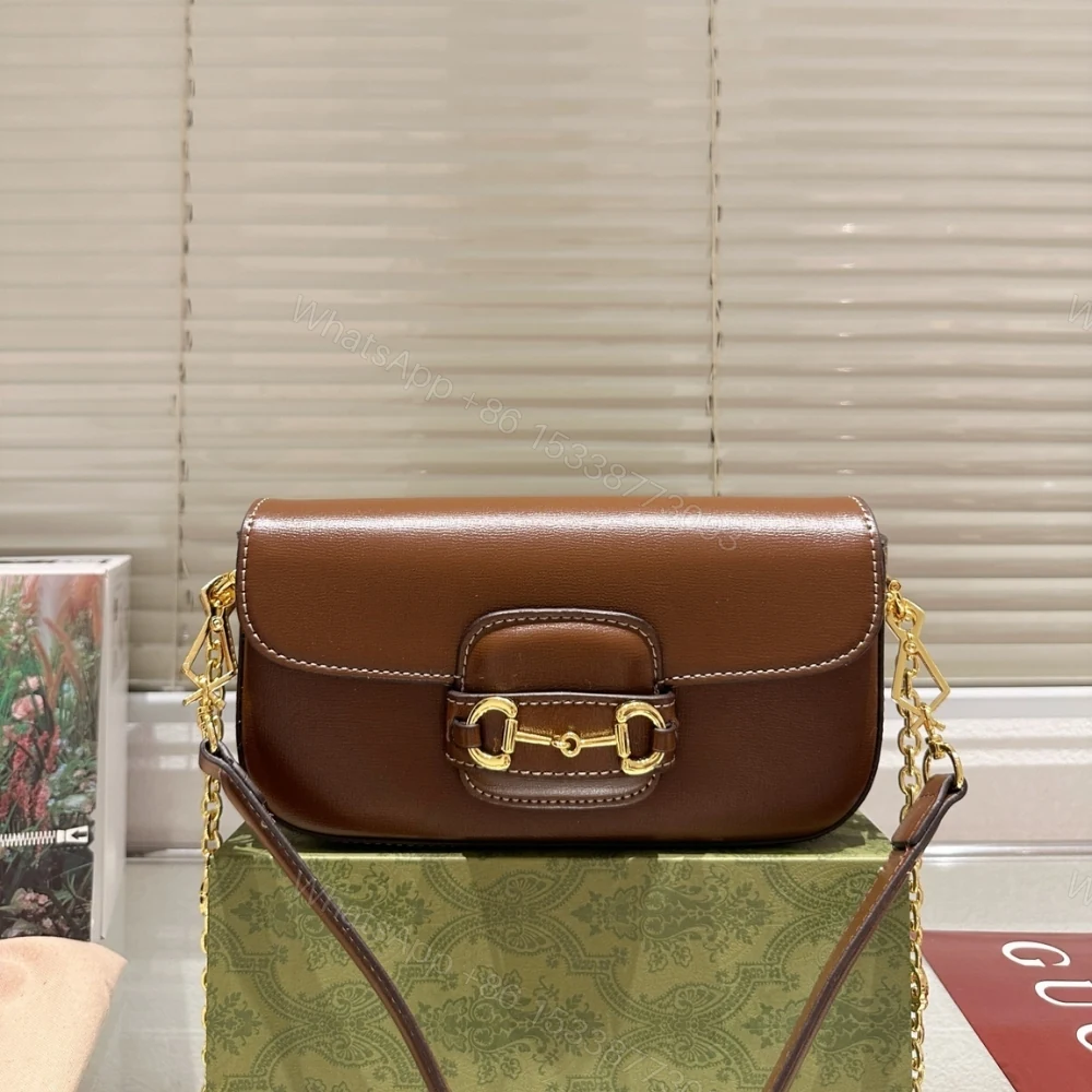 View 2 of Gucci Horsebit 1955 Small Shoulder Bag Brown 24Cm