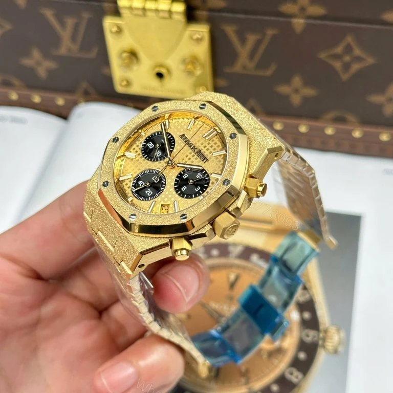 View 4 of Audemars Piguet Royal Oak Chronograph Frosted Gold 26240 Super Clone Yellow Dial