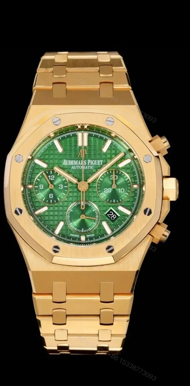 View 8 of Audemars Piguet Yellow Gold with Green Dial Replica
