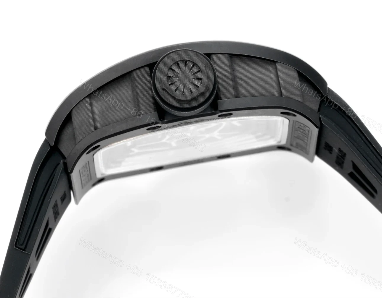 View 7 of Richard Mille RM035 Big Bull Manual Winding Skeleton Watch Black Ceramic NTPT Carbon Fiber RMUL1 Movement Velcro Strap Premium Edition RM035-BB-BLK-CF-VEL