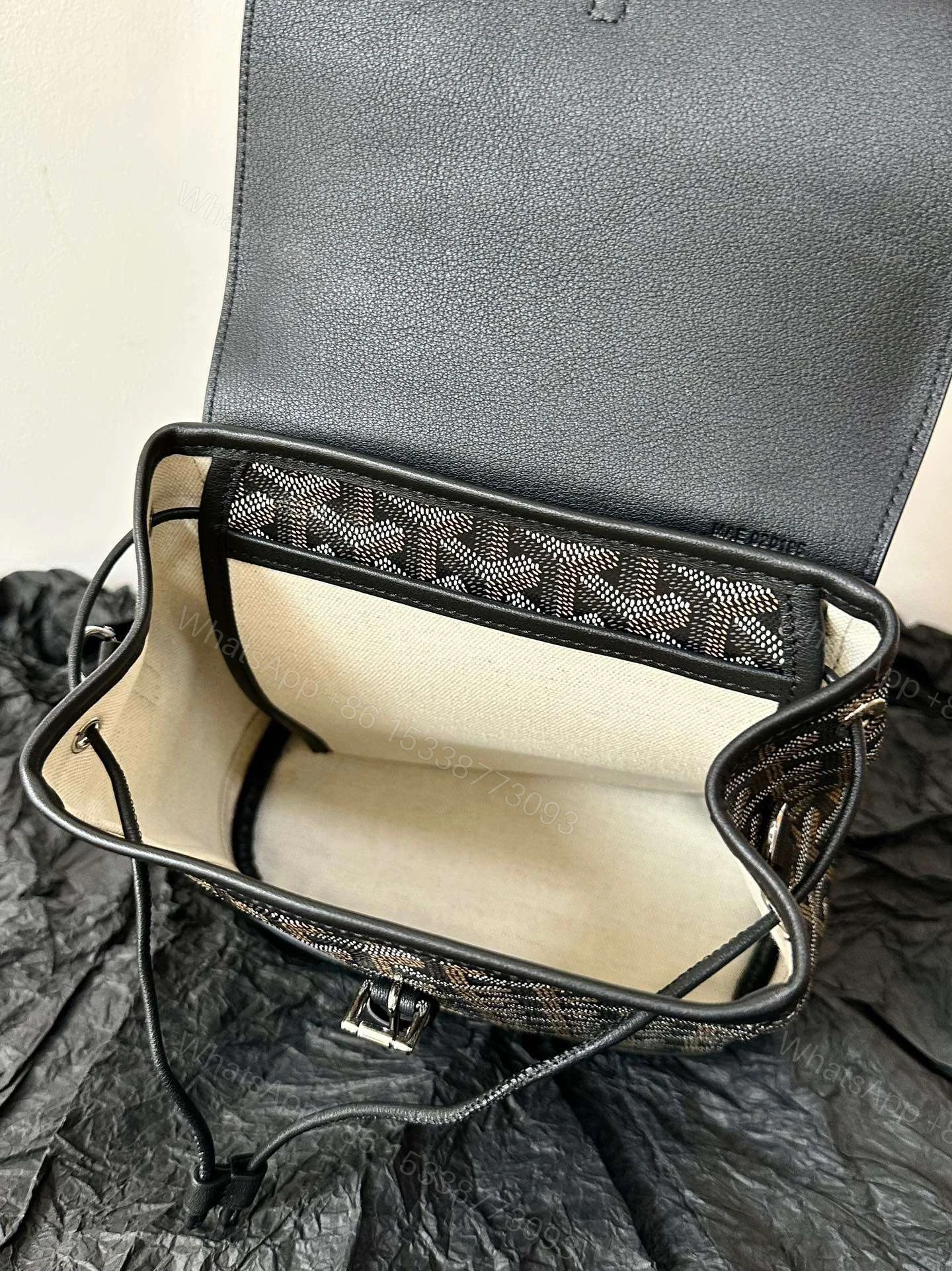 View 4 of Goyard Mini Backpack Black Super Quality Monogram Pattern Size 23x19cm