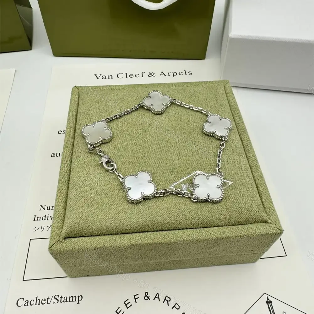View 2 of 高仿首飾VanCleef&Arpels*RF48400貝母白金手鏈