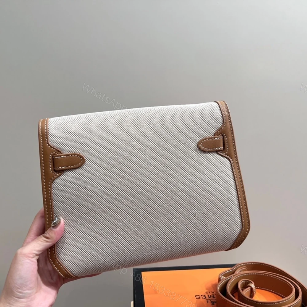 View 5 of Hermes Kelly Dépêches Pouch Toile Barenia Fauve 26Cm