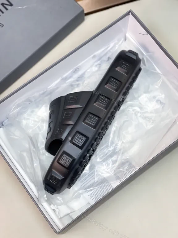 View 9 of Monochrome Balmain Embossed Slide with Cushioned Comfort