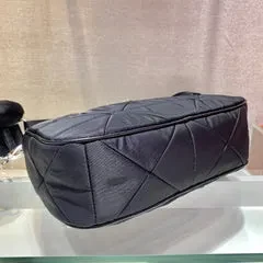 View 4 of HOBO BAG 24 IN BLACK TRIANGULAR QUILTED PATTERN RE-NYLON