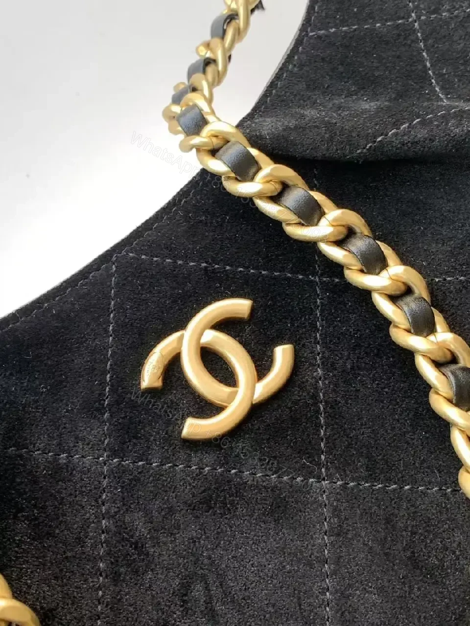 View 8 of Chic Black Quilted Bag with Gold Chain: Everyday Luxury