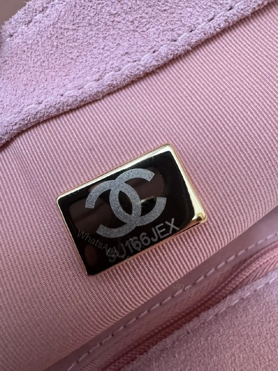 View 8 of Pastel Pink Quilted Microfiber Chain Bag with Turn-Lock Style Bag