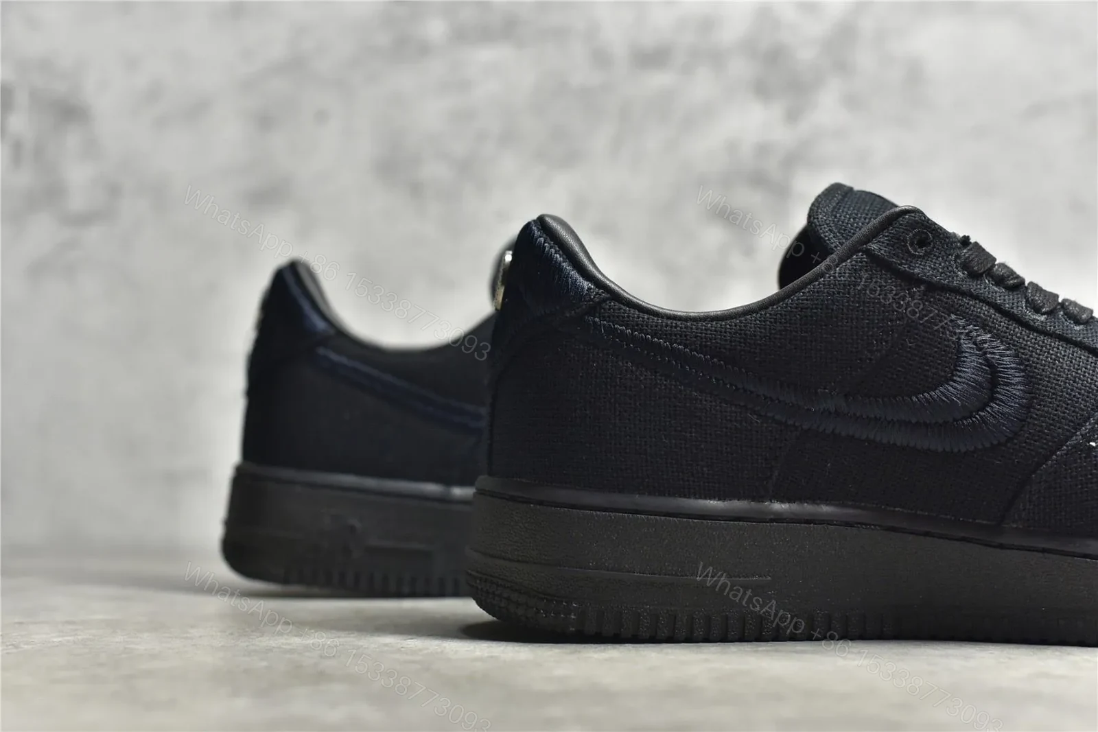 View 5 of Stussy X Air Force 1 Low Triple Black Reps