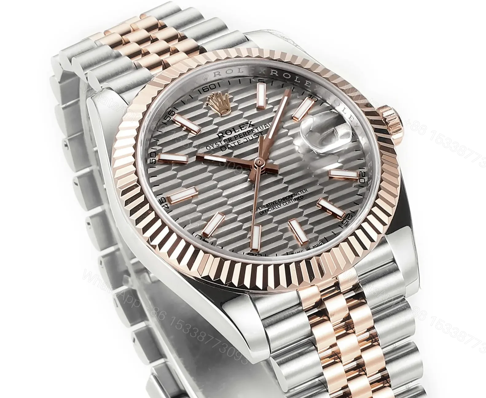 View 3 of WF Factory Clean Factory DDF Classic Silver & Rose Gold Watch