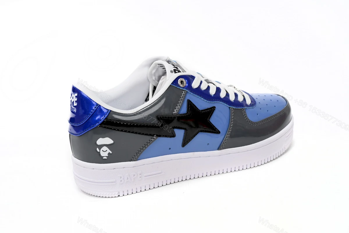 View 4 of Cheap Fake BapeSta A Bathing Ape Low Lnk Blue Mirror Surface 1H20 191 046