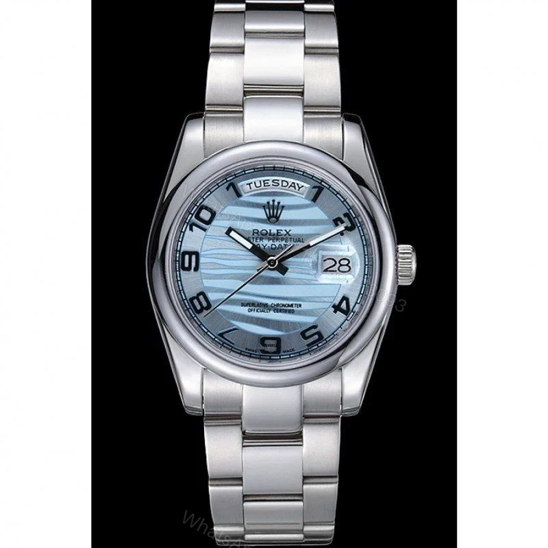 View 2 of Replica Rolex Day-Date Blue Dial 7470 36 mm