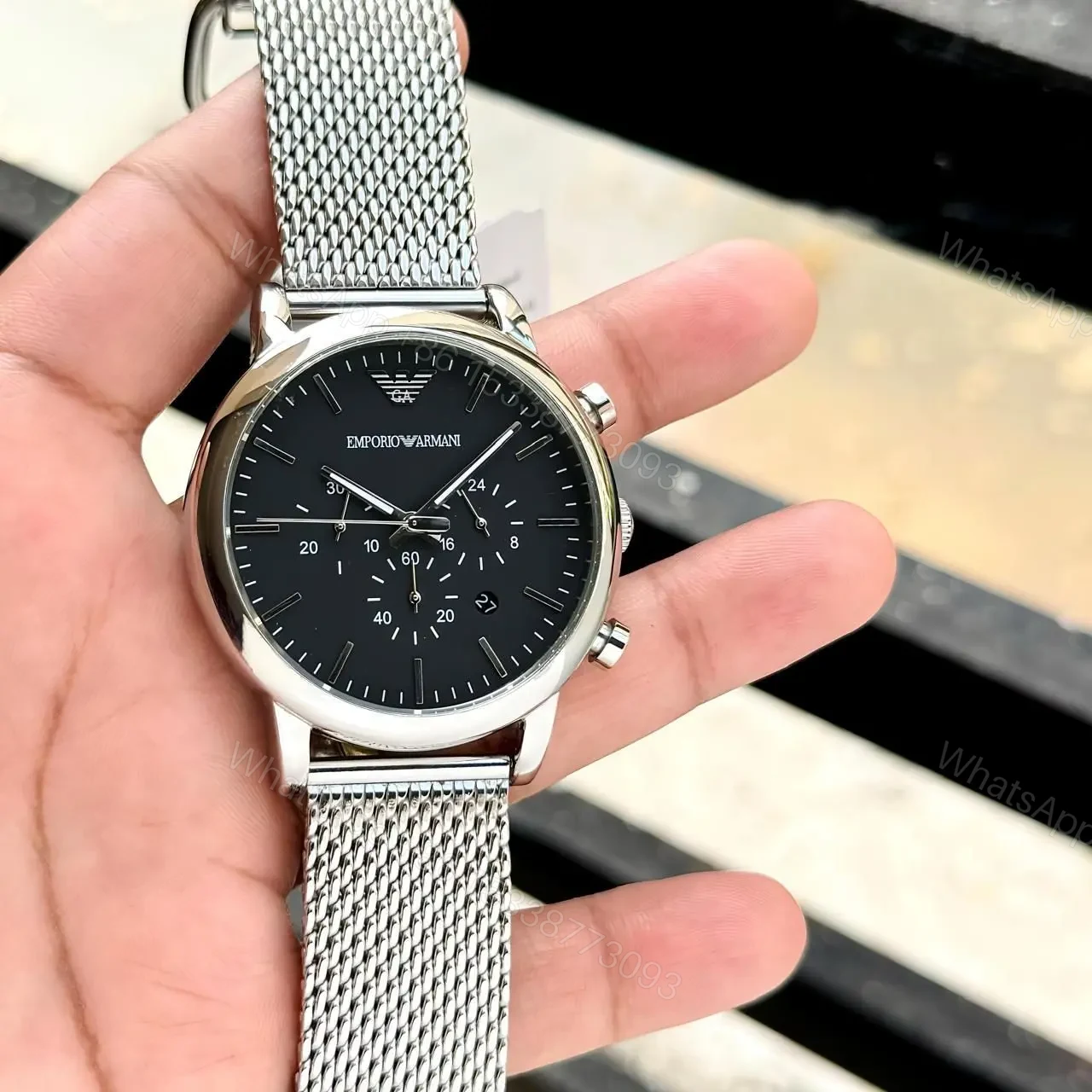 View 3 of Emporio Armani Silver Luigi Collection