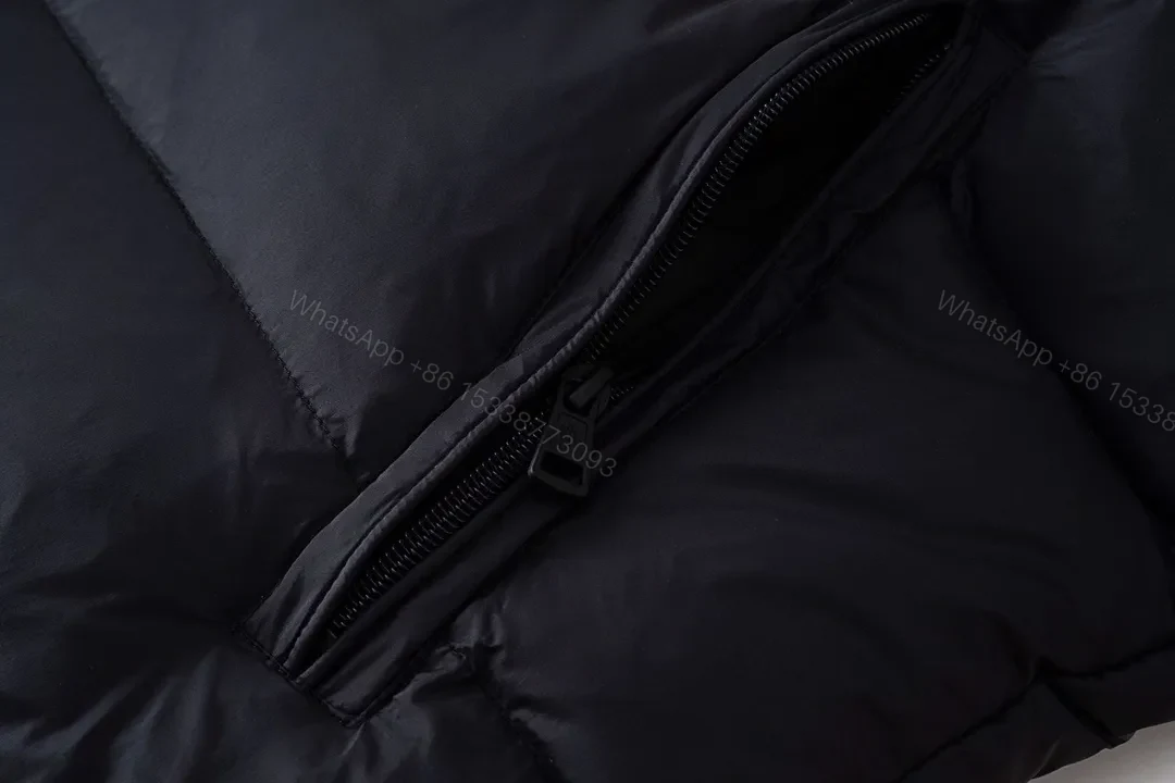 View 7 of Black Shell Quilted Puffer, High-Neck, Warmth + Luxury Streetwear