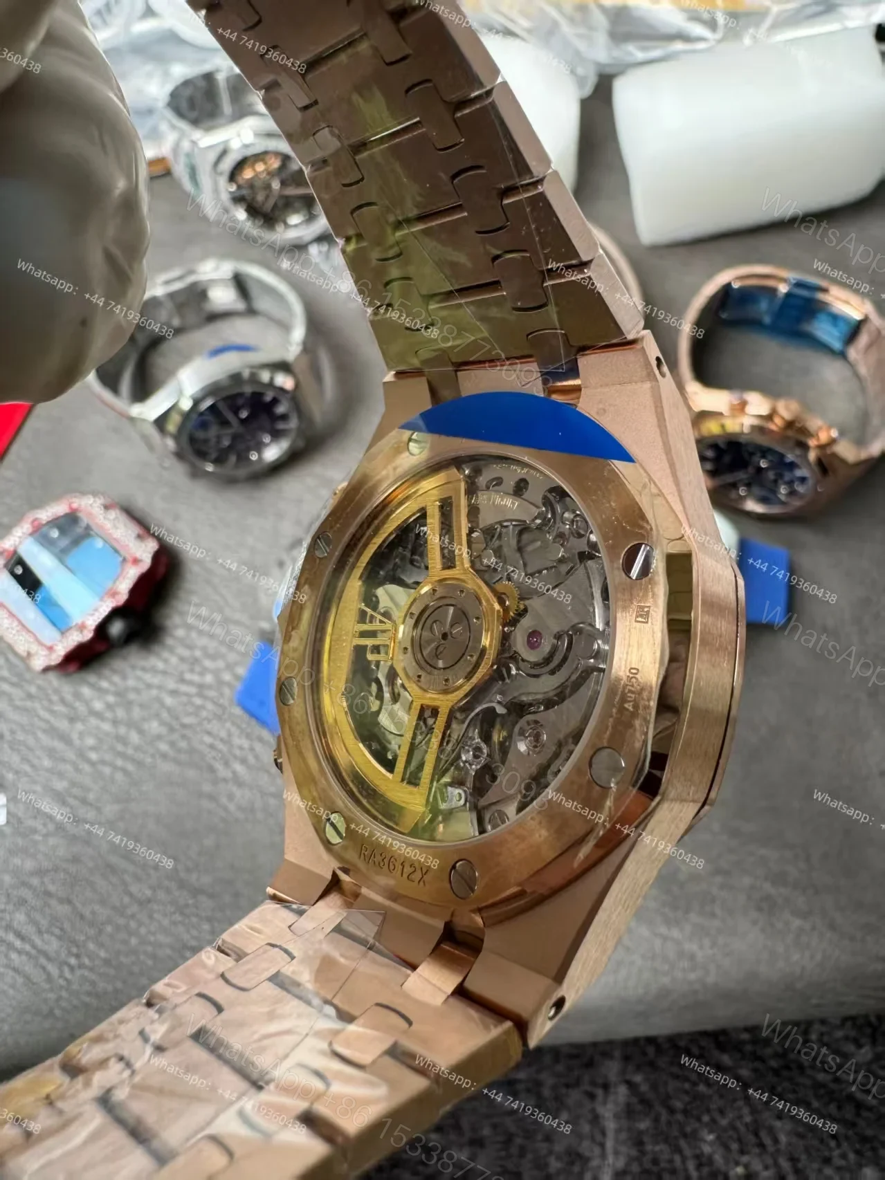 View 9 of Audemars Piguet Super Clone Royal Oak Rose Gold Black dial 26240 Chronograph 41mm Cal.4401