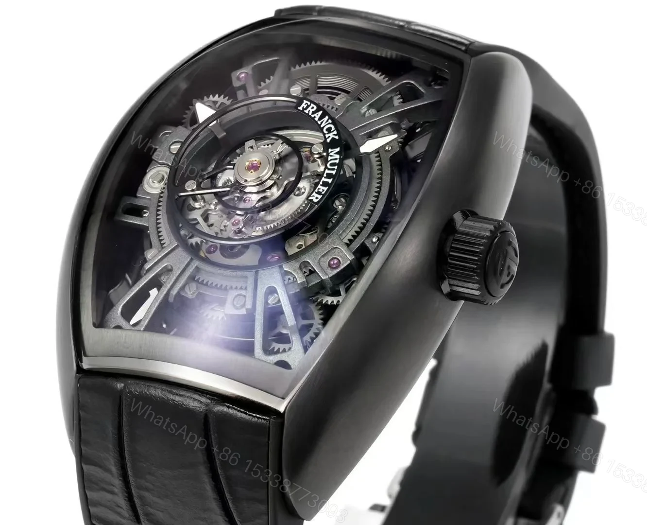 View 4 of Franck Muller RM3 Grand Central Tourbillon Replica 42MM Premium Skeleton Rose Gold Edition FM-RM3-GCT-RG-SKEL-42