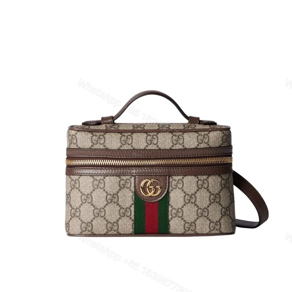 Gucci Ophidia Small Vanity Bag Beige And Dark Brown 18Cm — view 1