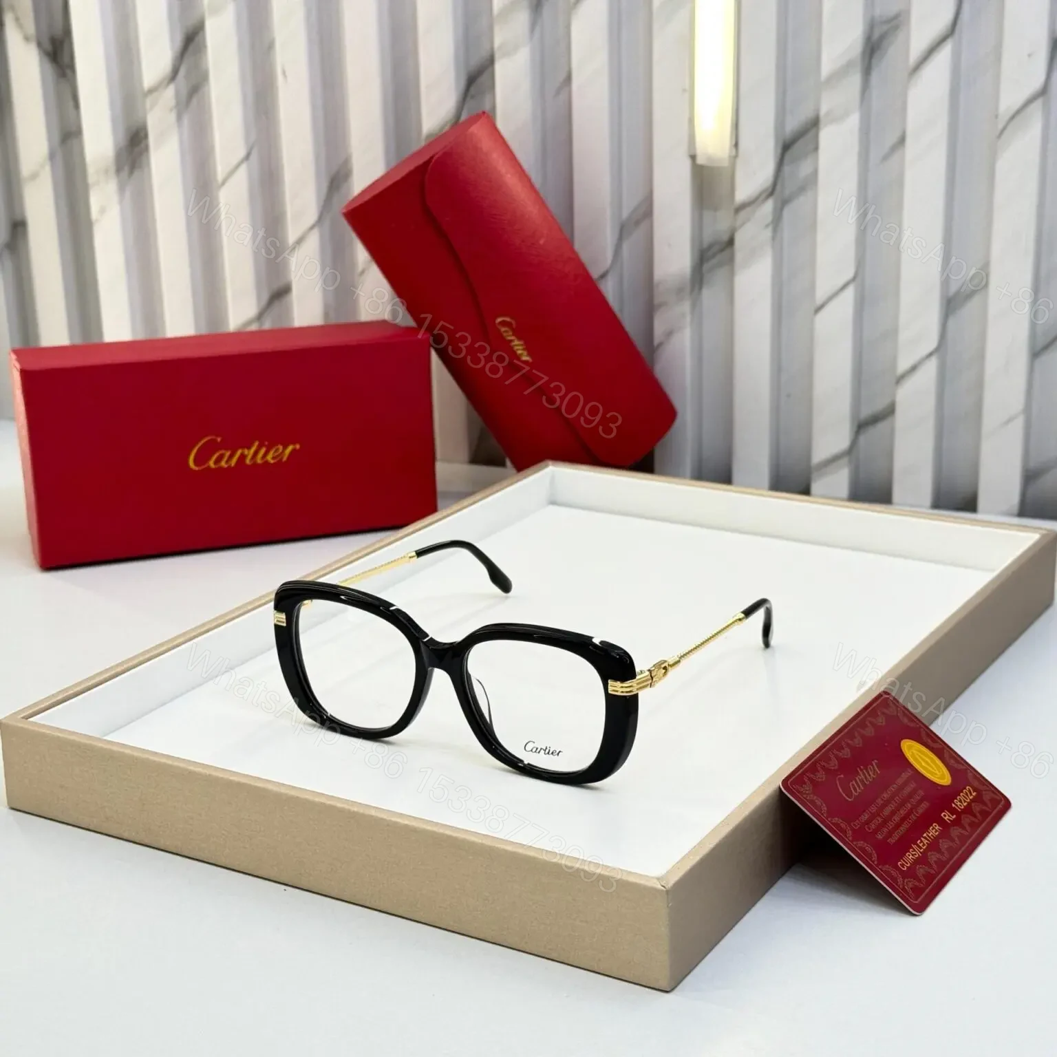 Cartier Square Black Optical Frame – UV Protected — view 1