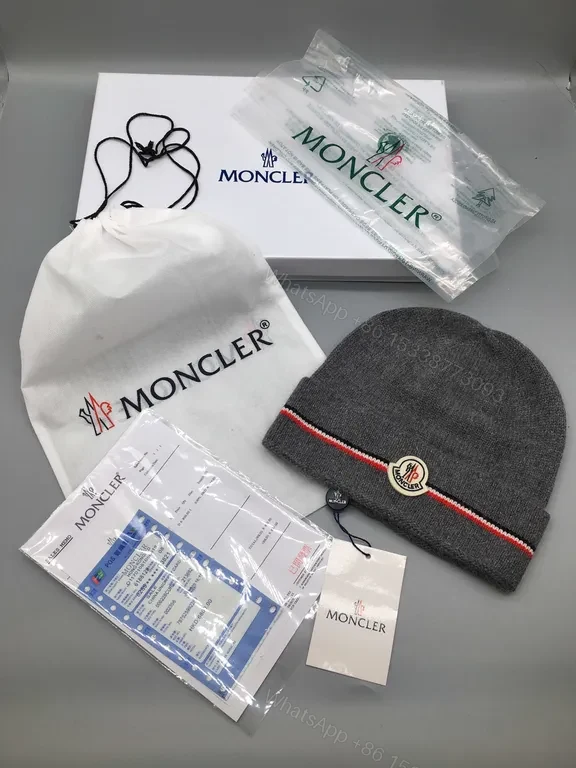 View 8 of Cozy Moncler Knit Beanie - Signature Patch, Black, Luxury