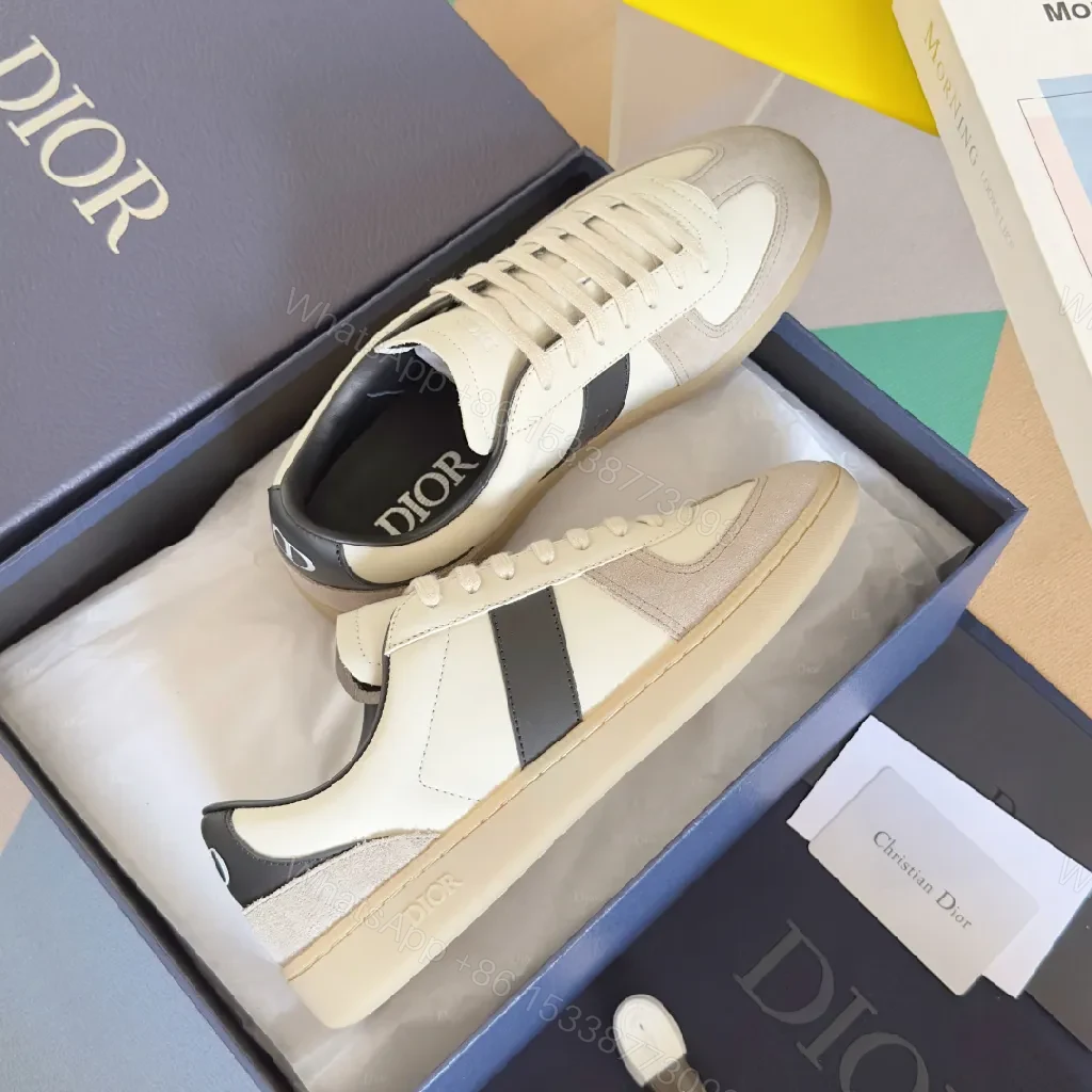 View 6 of Cream Leather-Trim Luxe High-Top: Durable Designer Sneaker