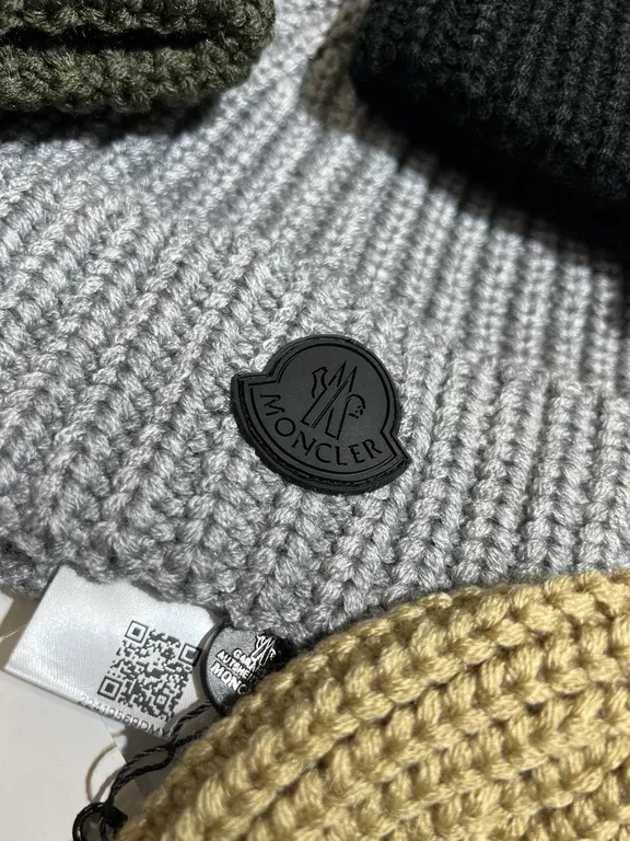 View 2 of Premium Knit Beanies: Wool-Blend, Moncler Badge, 4 Colors, Set