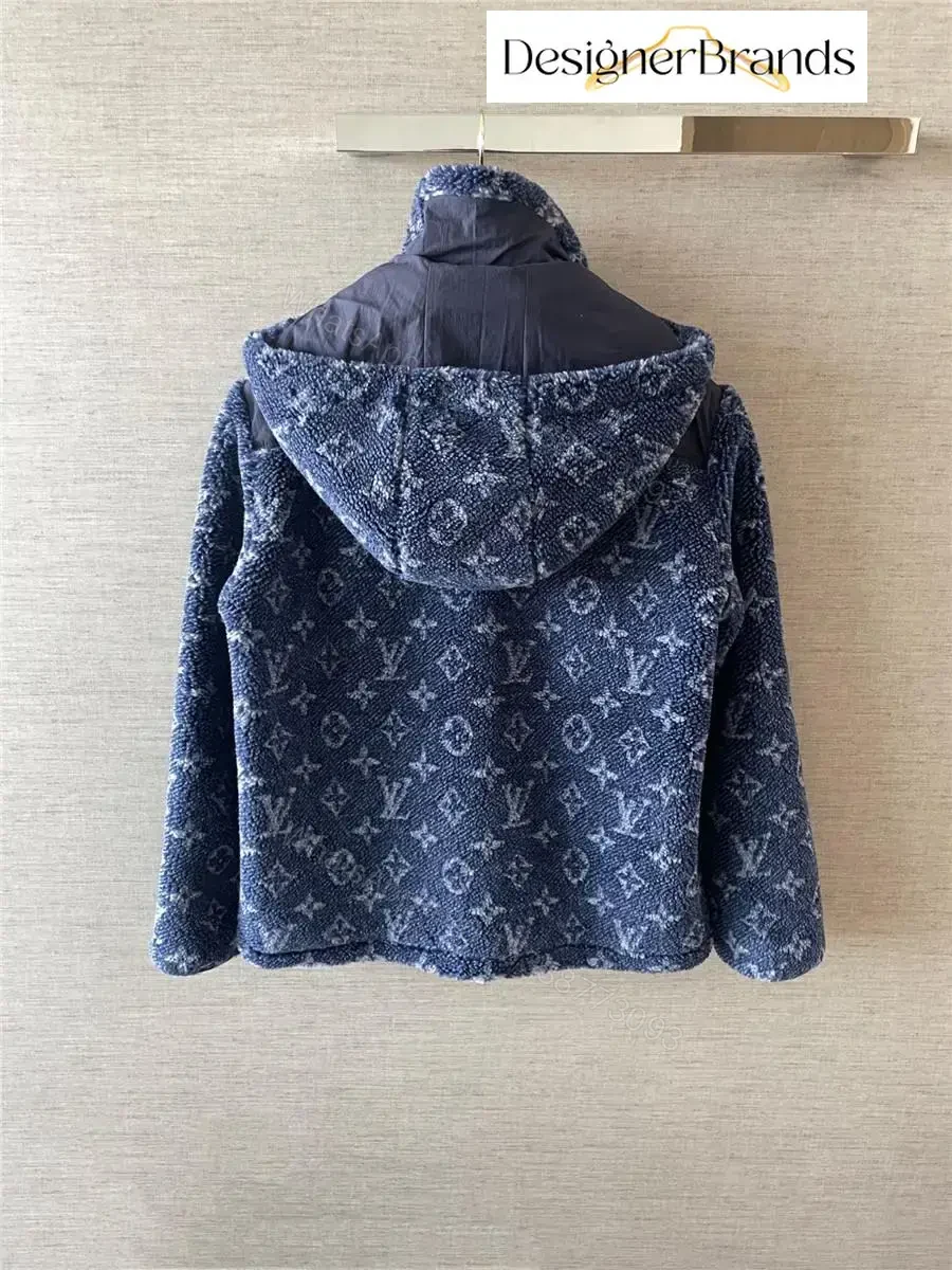 View 8 of Blue Denim-Texture Puffer Jacket: Luxe Everyday Outerwear