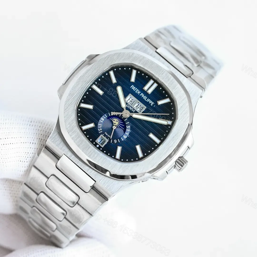 View 2 of Patek Philippe Super Clone Nautilus 5726/1A Blue Dial Steel Bracelet Premium PATEK-NAUT5726-WHT-1A